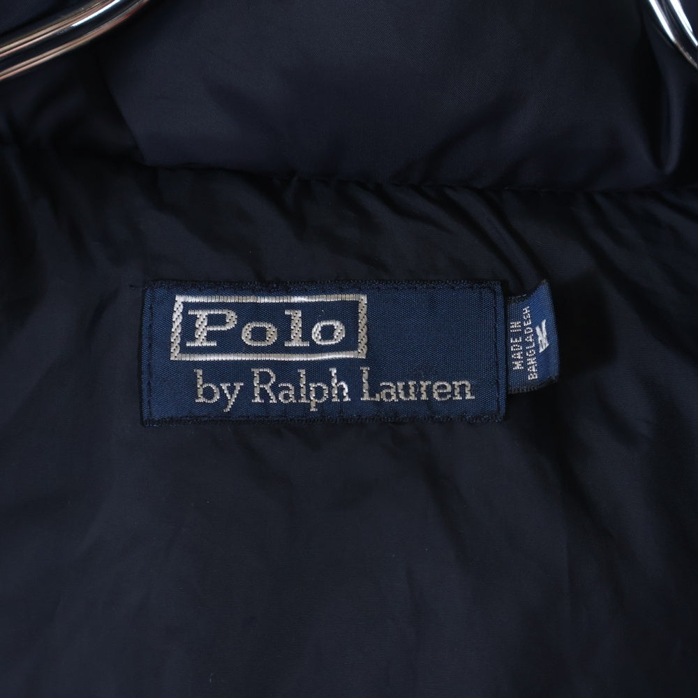 POLO RALPH LAUREN(ポロラルフローレン) フロントロゴ刺繍 フェザーダウンベスト ジップアップ ナイロンジャケット ネイビー