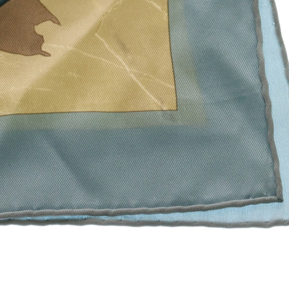 HERMES(エルメス) カレ70 Parures Equestres パユーユスイクエスト シルクスカーフ ブルー/ベージュ