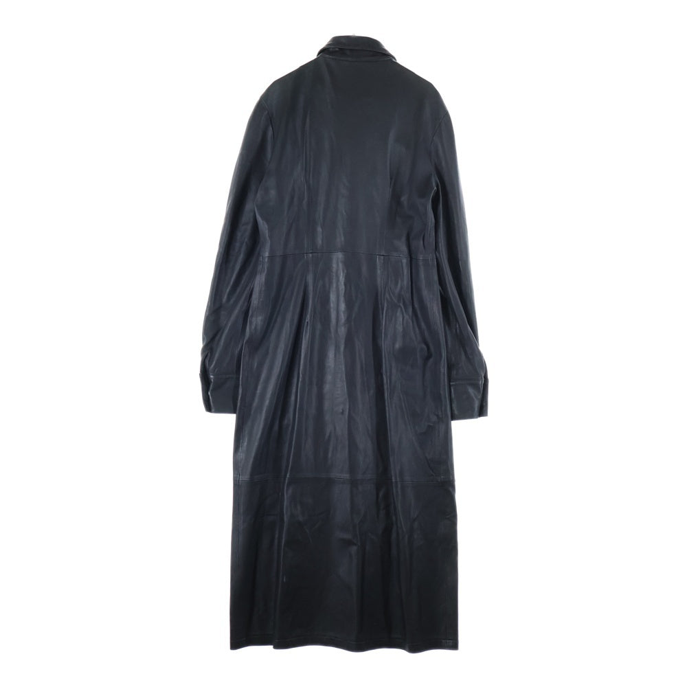 CHROME HEARTS(クロムハーツ) クロスボールボタン レザーロングコート アウター ブラック