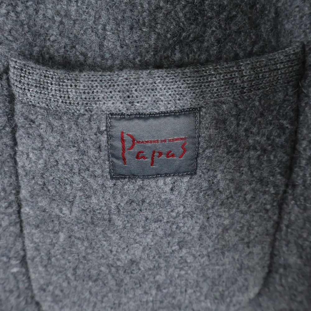PAPAS(パパス) フロントボタンデザイン ウールコート アウター D0404KJM グレー