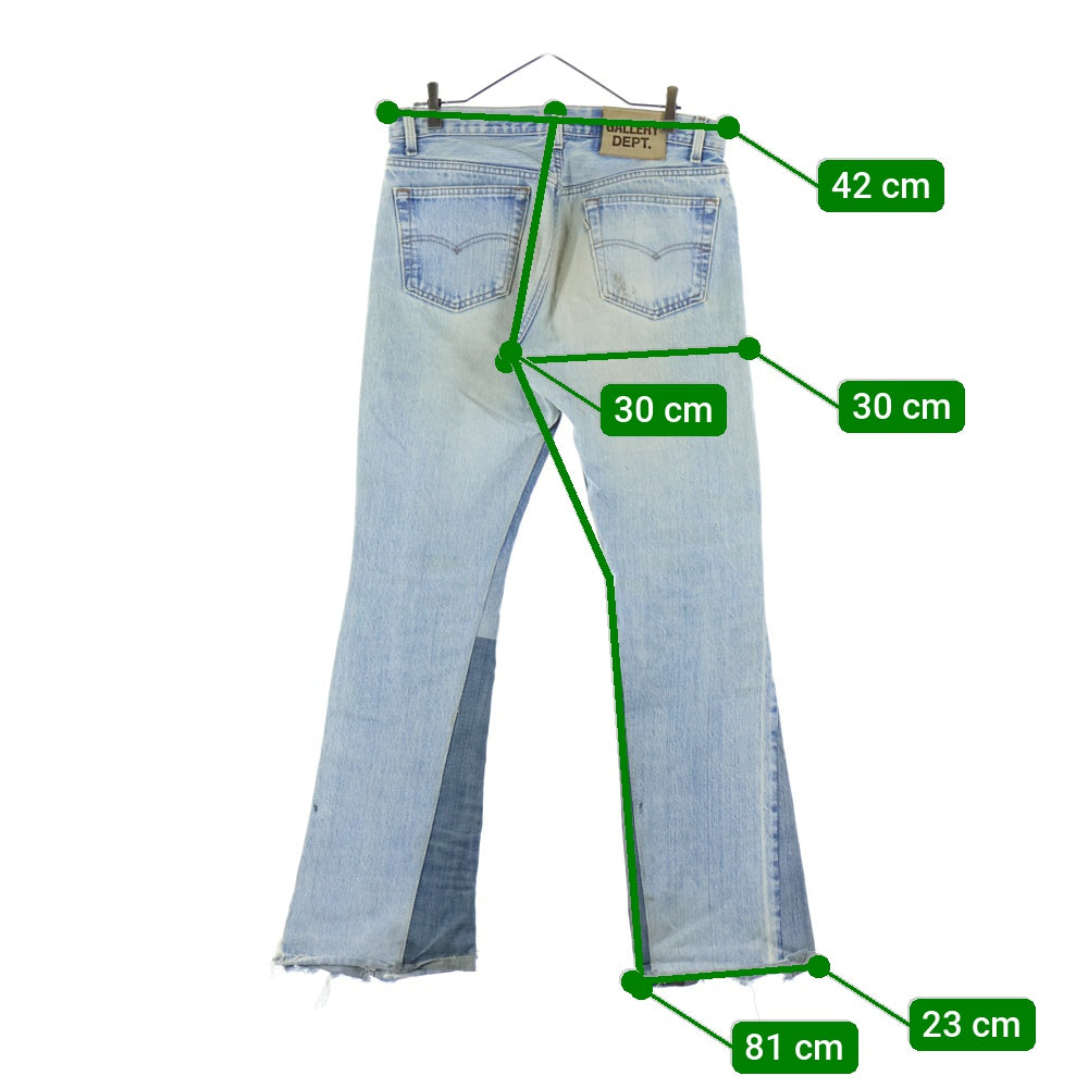 GALLERY DEPT.(ギャラリーデプト) 90210 La Flare Jeans ラ フレア 再構築デニムボタンフライ ダメージ加工フレアロングデニムパンツ インディゴ