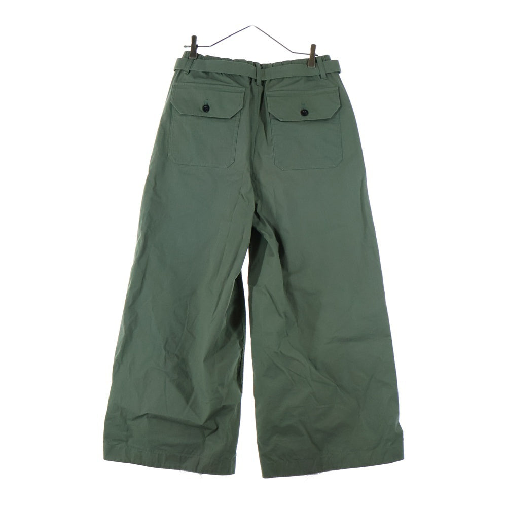 Sacai(サカイ) RipStop trouser ベルト ミリタリー ワイド パンツ カーキ 24-03432M