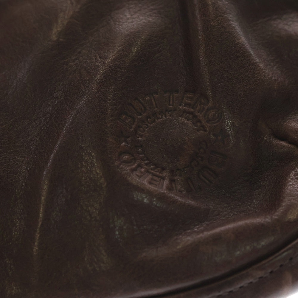 BUTTERO(ブッテロ) Washed Leather Shoulder Bag ウォッシュドレザーショルダーバッグ ウォッシュド加工レザーボディバッグ ブラウン