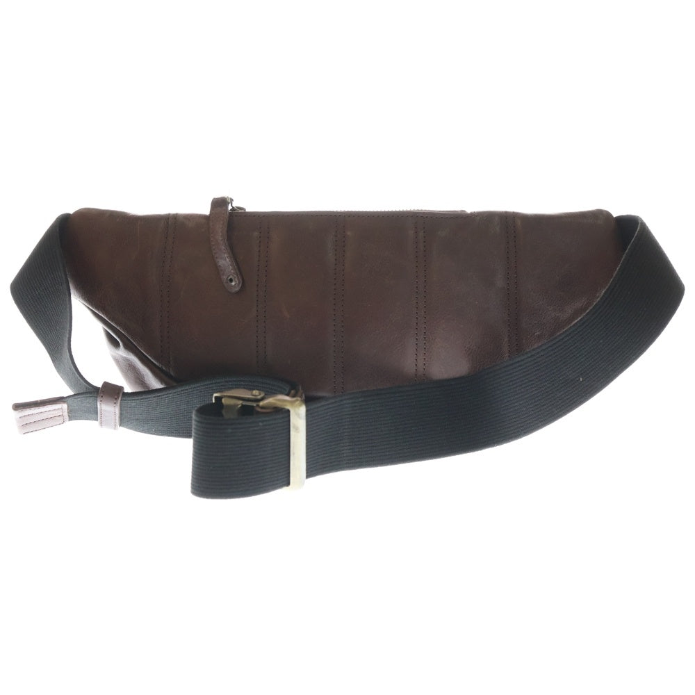 BUTTERO(ブッテロ) Washed Leather Shoulder Bag ウォッシュドレザーショルダーバッグ ウォッシュド加工レザーボディバッグ ブラウン