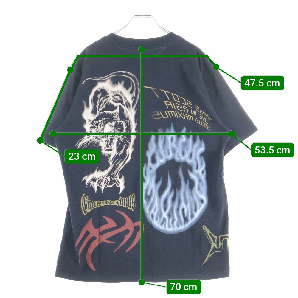 NO BRAND(ノーブランド) TRAVIS SCOTT Circus Maximus 2025 プリント半袖Tシャツ ブラック