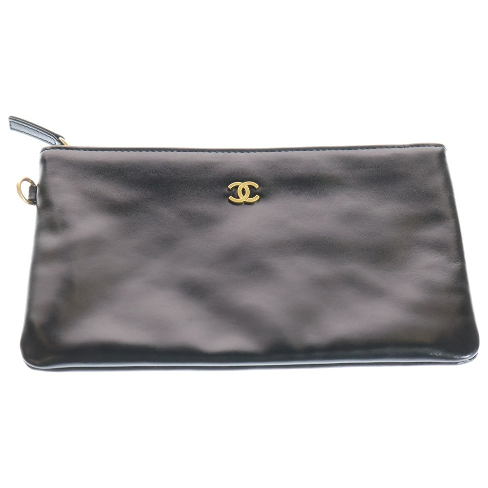 CHANEL(シャネル) シャネル22 ミディアム マトラッセ グリーン シャイニーカーフスキン ゴールド金具 ショルダーバッグ ブラック レディース