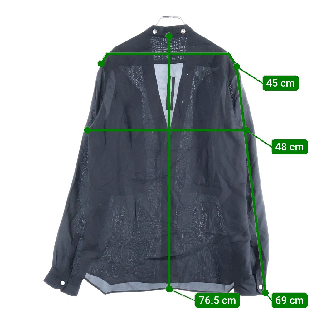Rick Owens(リックオウエンス) 22SS FOGACHINE LARRY SHIRT フォガシン ラリー ボタン装飾 長袖シャツ ブラック RU01B1287-JX