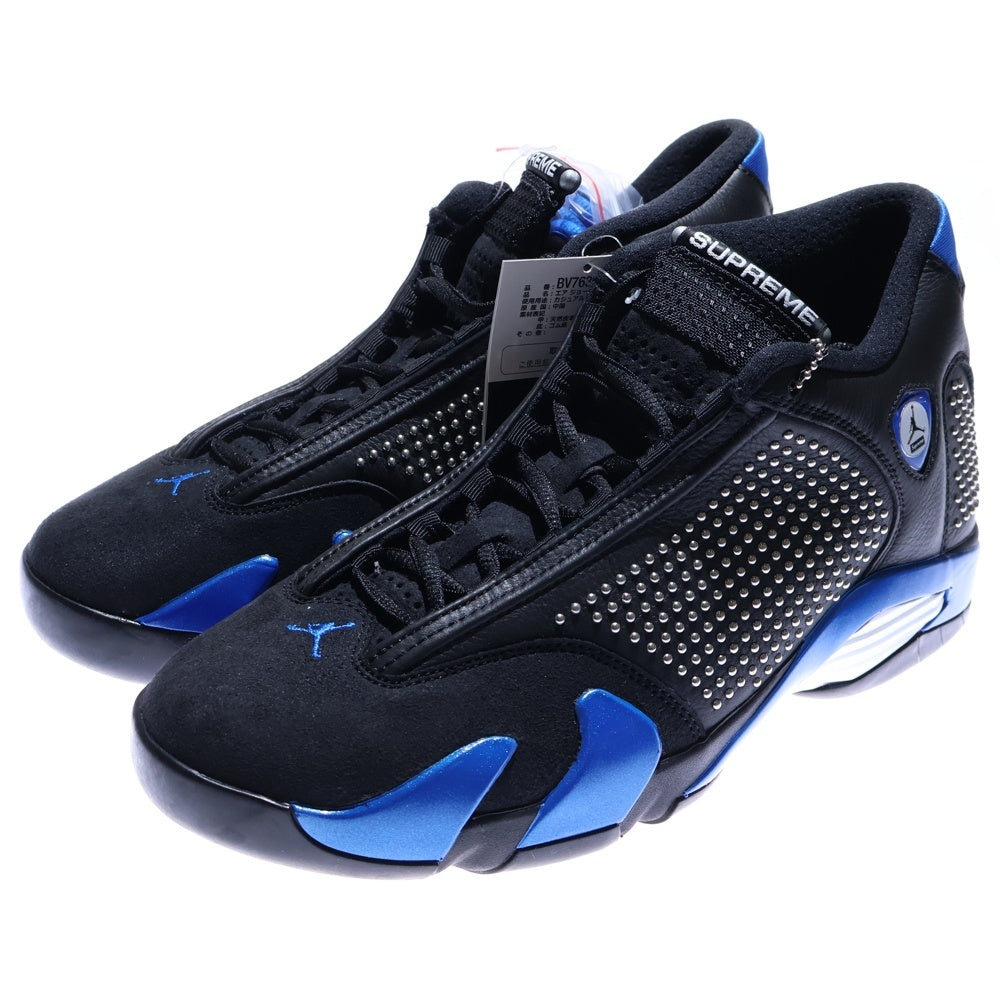 NIKE(ナイキ) ×Supreme Air Jordan 14 Retro Black Varsity Royal Chrome エアージョーダン14 バーシティロイヤル クローム ミッドカットスニーカー BV7630-004