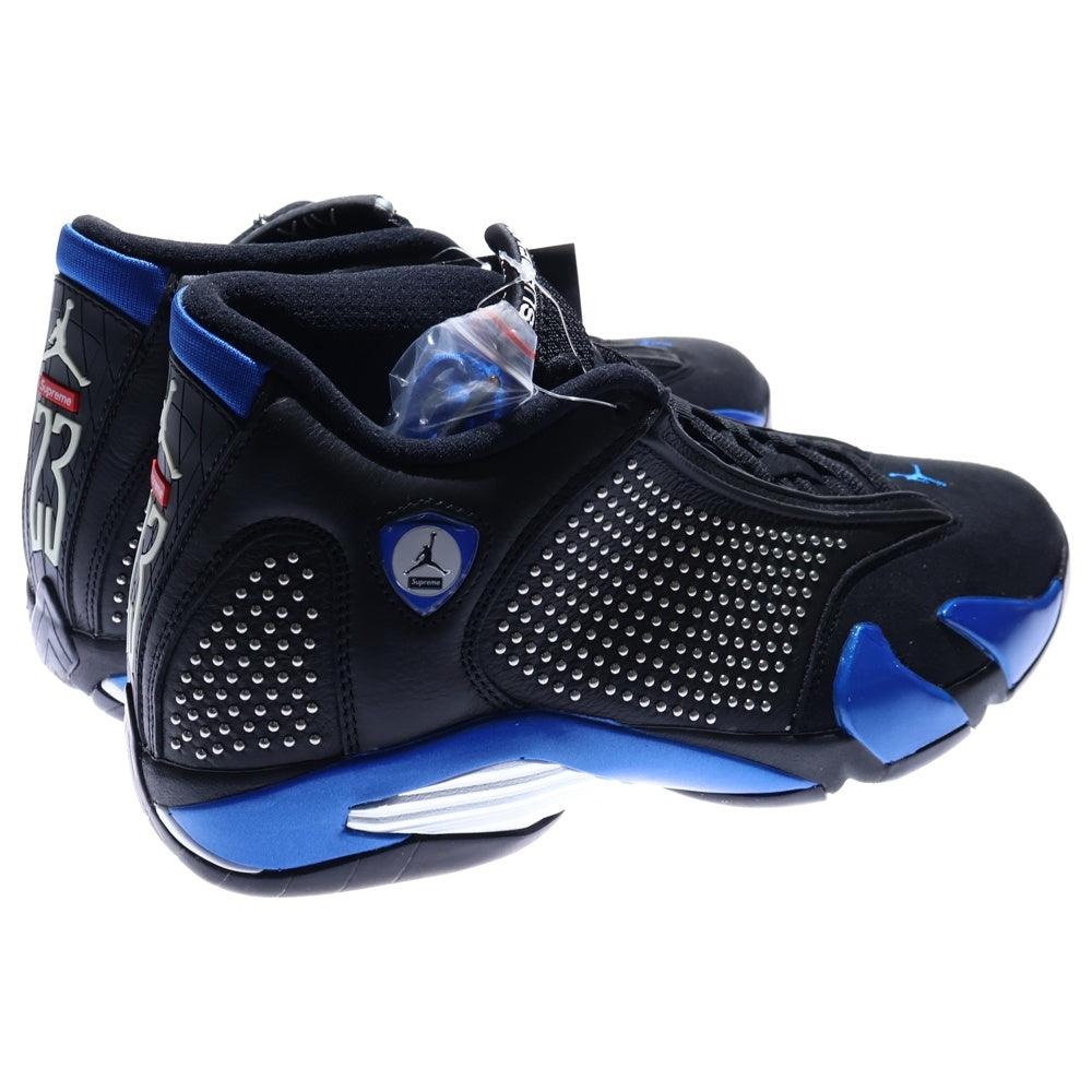 NIKE(ナイキ) ×Supreme Air Jordan 14 Retro Black Varsity Royal Chrome エアージョーダン14 バーシティロイヤル クローム ミッドカットスニーカー BV7630-004