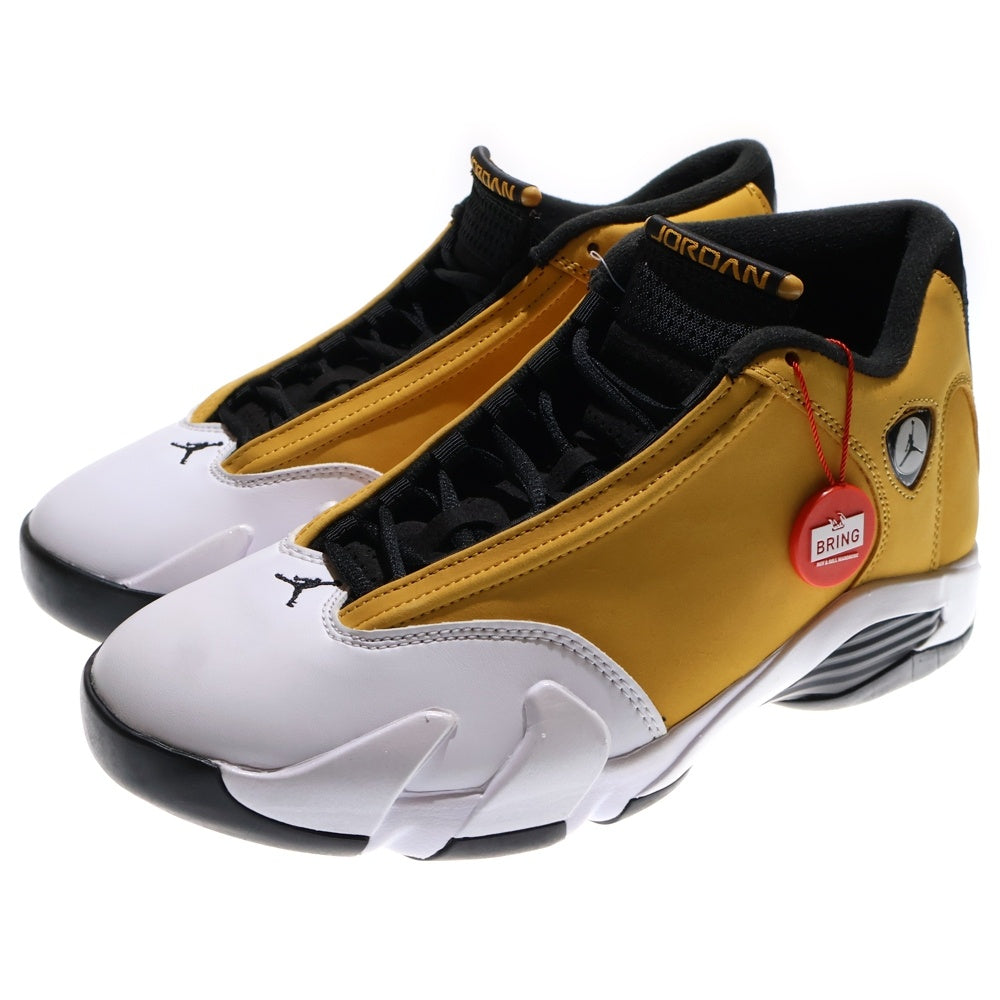 NIKE(ナイキ) Air Jordan 14 Light Ginger エアージョーダン14 ライトジンジャー レースアップミッドカットスニーカー US9/27cm 487471-701 イエロー/ホワイト