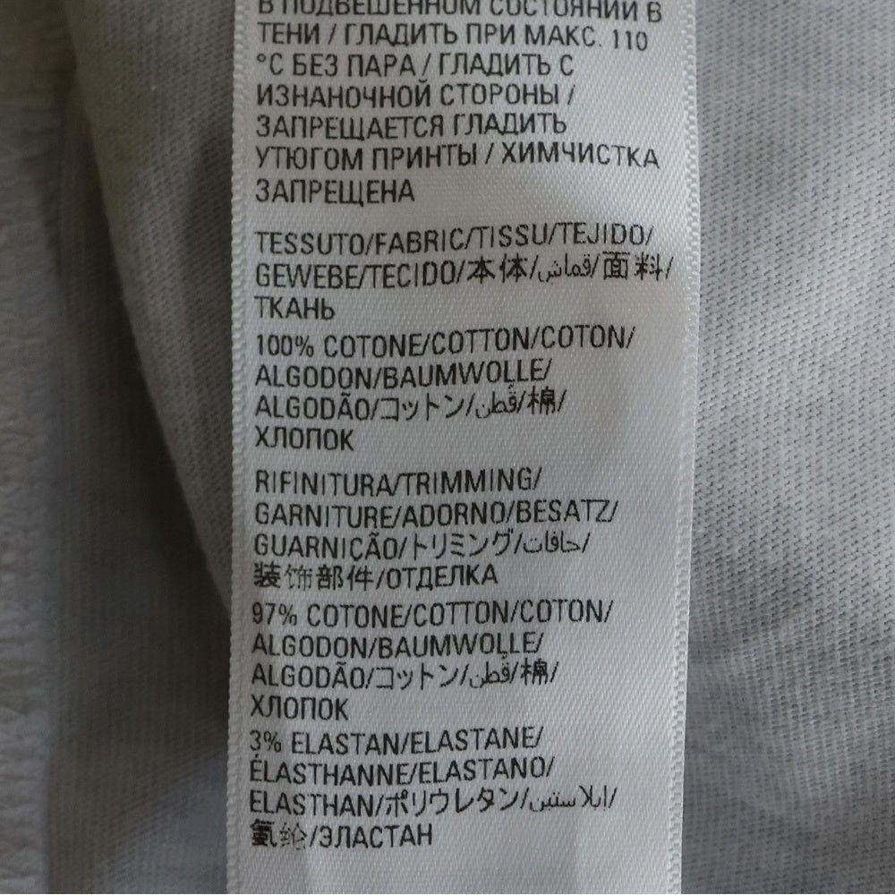 BALENCIAGA(バレンシアガ) 22SS METAL DOUBLE SLEEVE ダメージ加工 メタルロゴ ダブルスリーブ ロングスリーブTシャツ グレー 698089 TMV88