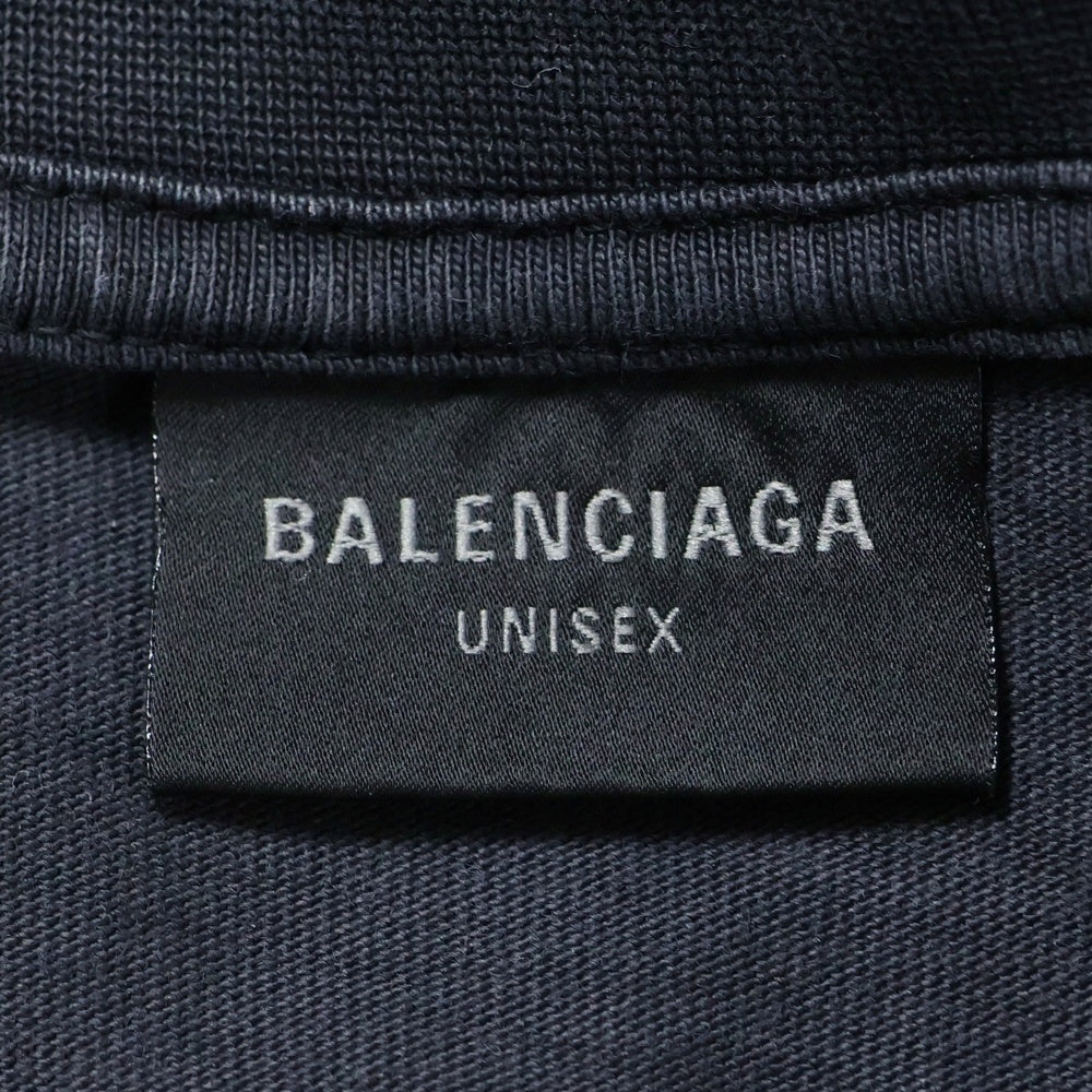 BALENCIAGA(バレンシアガ) 24AW PARIS LIBERTY ヴィンテージ加工自由の女神プリント半袖Tシャツ ブラック 764235 TQVR9