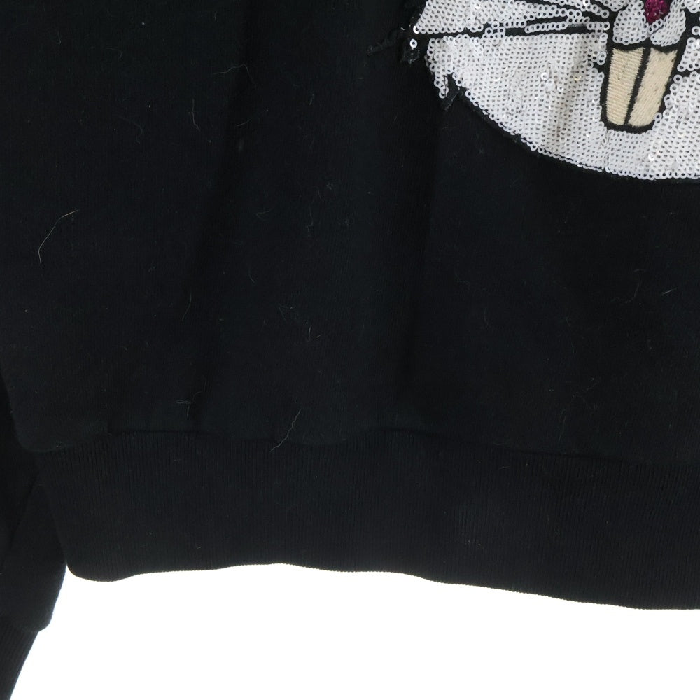 GUCCI(グッチ) ×LOONEY TUNES ルーニーチューンズ スパンコール装飾 キャラクター刺繍クルーネックスウェットトレーナー 469250-X9S59 ブラック