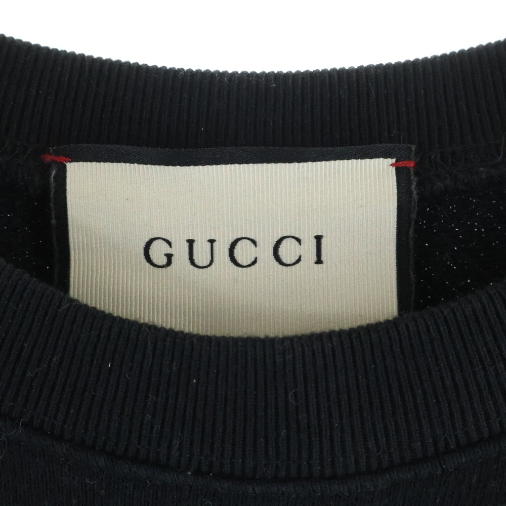 GUCCI(グッチ) ×LOONEY TUNES ルーニーチューンズ スパンコール装飾 キャラクター刺繍クルーネックスウェットトレーナー 469250-X9S59 ブラック