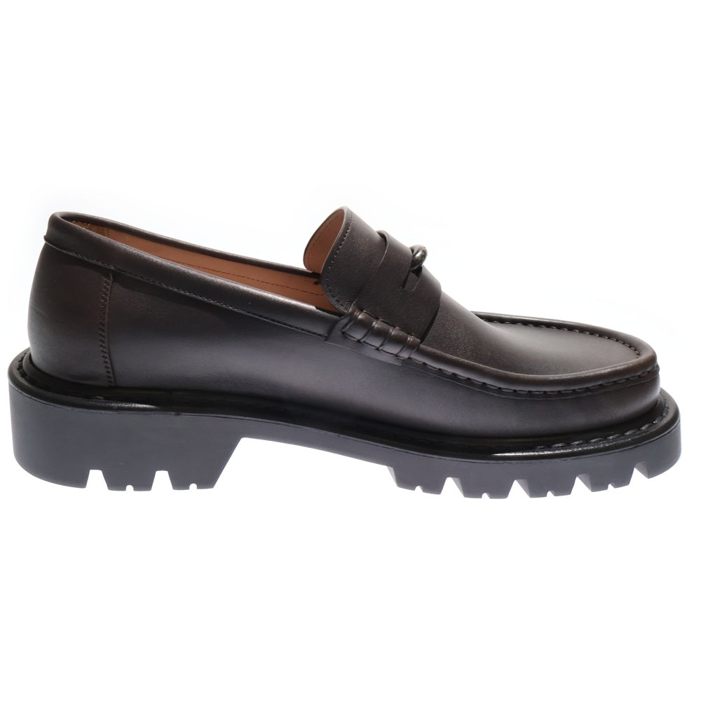 LOEWE(ロエベ) ロゴプレート デザイン シエラ ローファー シューズ ブラウン