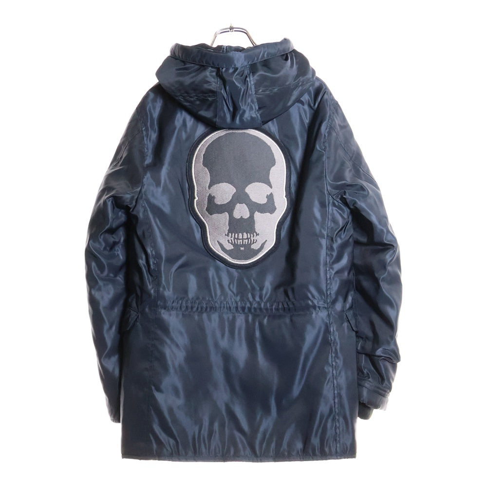 lucien pellat-finet(ルシアンペラフィネ) N-3B スカル ワッペン 刺繍 中綿 フライト ロングミリタリージャケット アウター ブラック