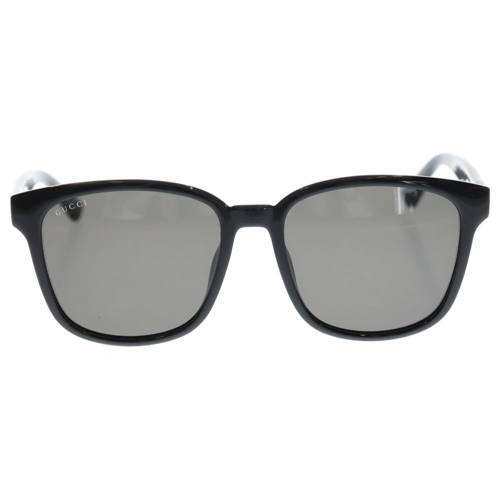 GUCCI(グッチ) Side Logo Square Sunglasses サイドロゴスクエアサングラス 眼鏡 アイウェア GG0637SK ブラック/ゴールド レディース