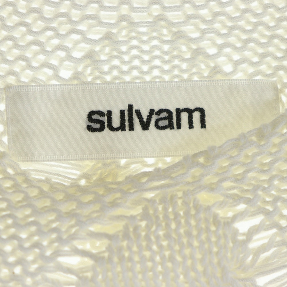 sulvam(サルバム) Yarn no sleeve Knit ヤーンノースリーブニット ダメージ加工ノースリーブニットセーター SP-K06-850 ホワイト