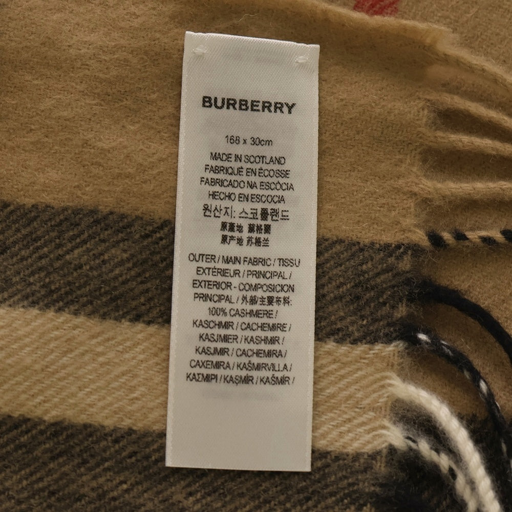 BURBERRY(バーバリー) ジャイアントノヴァチェック カシミヤマフラー ストール ブラウン レディース