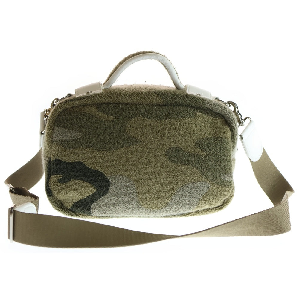 muta(ムータ) 24AW パイル ロゴデザイン カモ 迷彩柄 ショルダーバッグ カーキ レディース