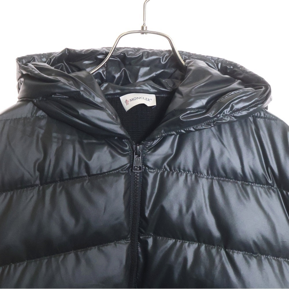 MONCLER(モンクレール) 25AW CARDIGAN ニット切替 フード ダウンジャケット ブラック K20919B00041