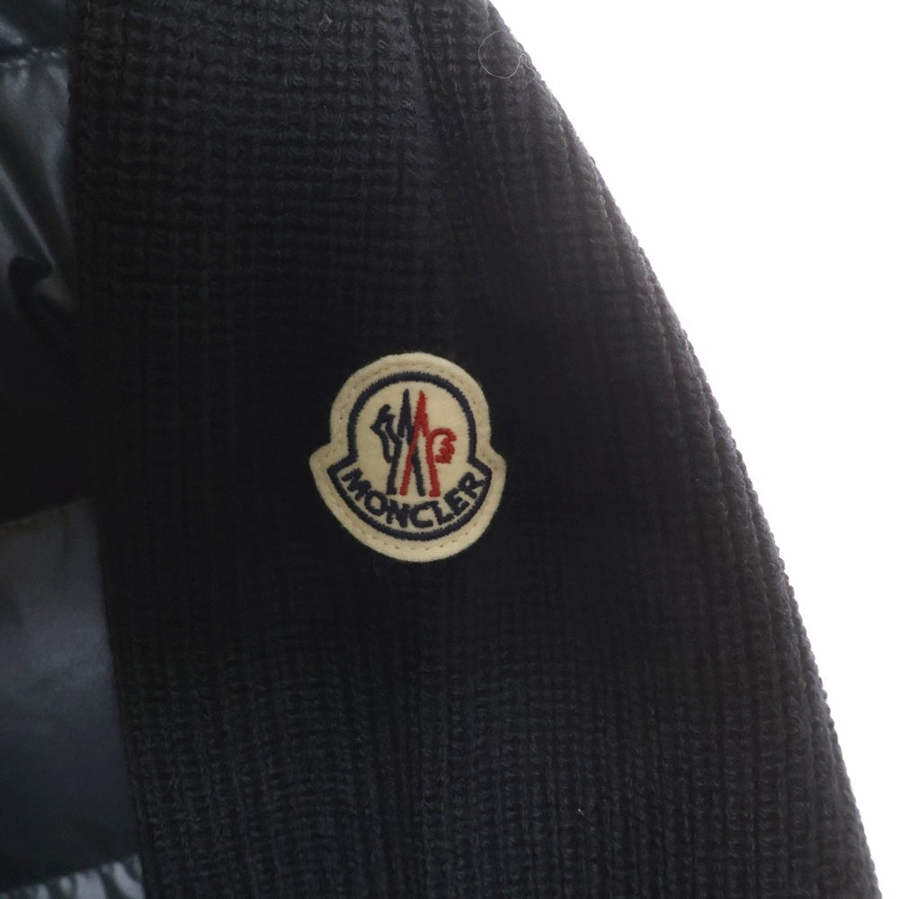 MONCLER(モンクレール) 25AW CARDIGAN ニット切替 フード ダウンジャケット ブラック K20919B00041