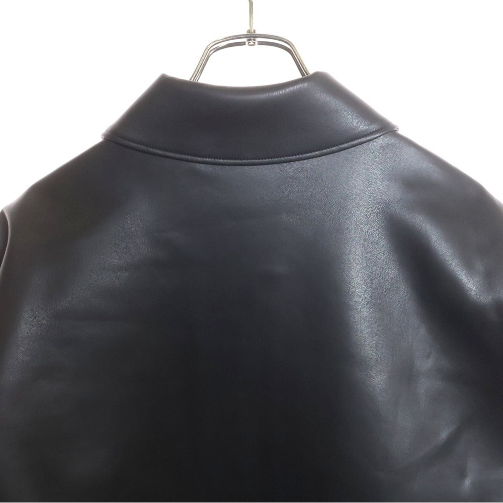 A.P.C(アーペーセー) Avis フロントポケット ジップアップ フェイクレザー ブルゾン ジャケット ブラック