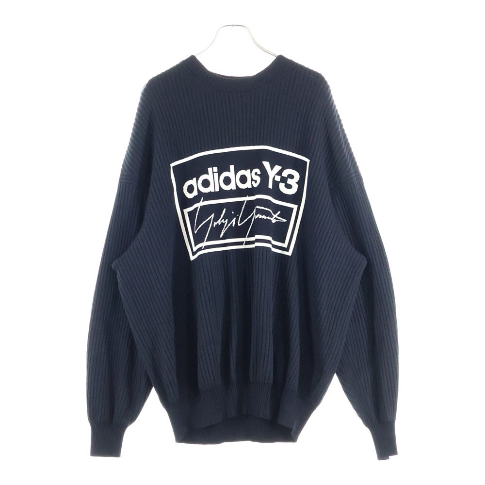 Y-3(ワイスリー) U TECH KNIT CREW SWEATER ロゴデザイン ニット クルーネック セーター ブラック FJ0374 1IM001