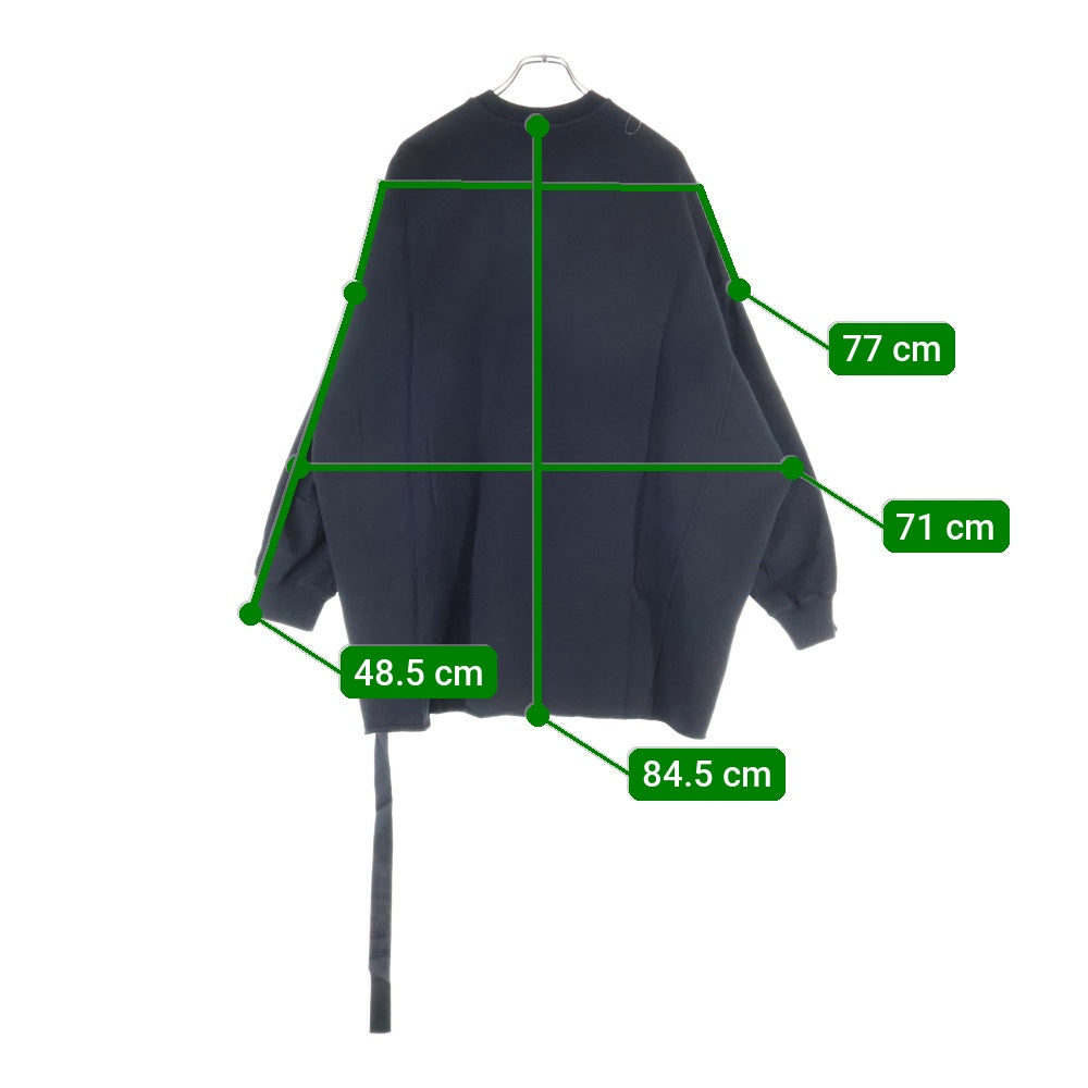 DRKSHDW(ダークシャドウ) 21AW Crater Tunic Sweat Shirts クレーターチュニックスウェットシャツ カットディテールロゴオーバーサイズクルーネック長袖スウェットシャツ DU02A3566-FEM3
