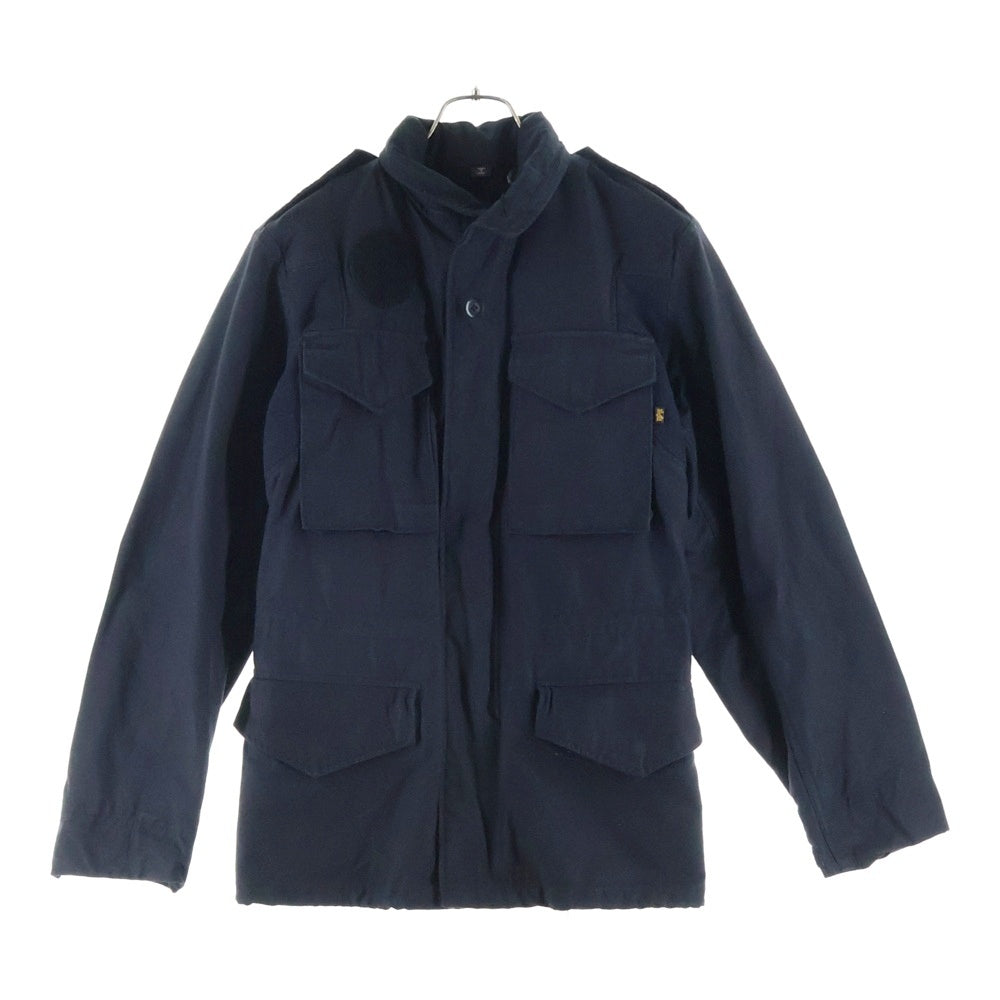 STUSSY(ステューシー) ×Alpha Industries Inc. M-65 Field Jacket アルファインダストリーズ M-65 フィールドジャケット ロゴ刺繍ジップアップミリタリージャケット ブラック