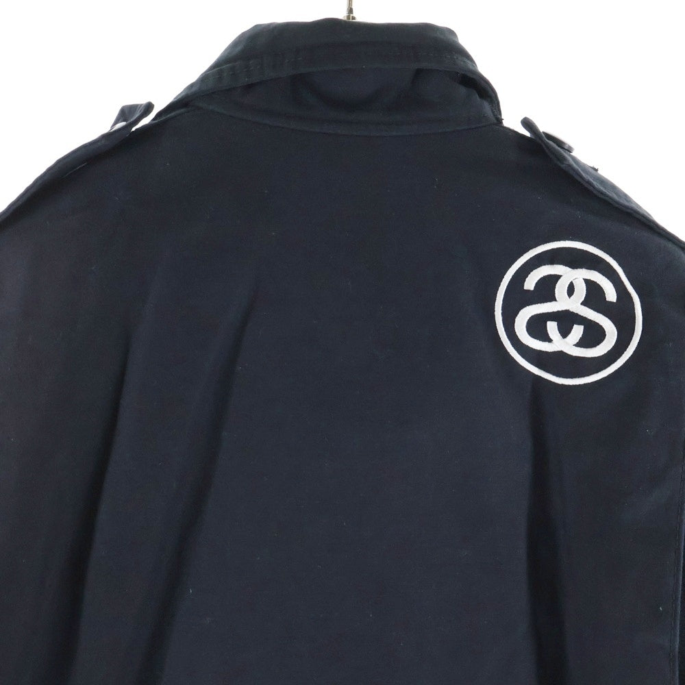 STUSSY(ステューシー) ×Alpha Industries Inc. M-65 Field Jacket アルファインダストリーズ M-65 フィールドジャケット ロゴ刺繍ジップアップミリタリージャケット ブラック