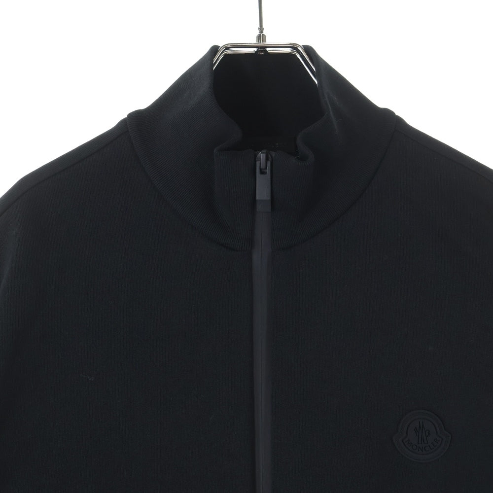 MONCLER(モンクレール) 25AW ZIP UP CARDIGAN ロゴパッチ コットン ジップアップ カーディガン ブラック K20918G00056