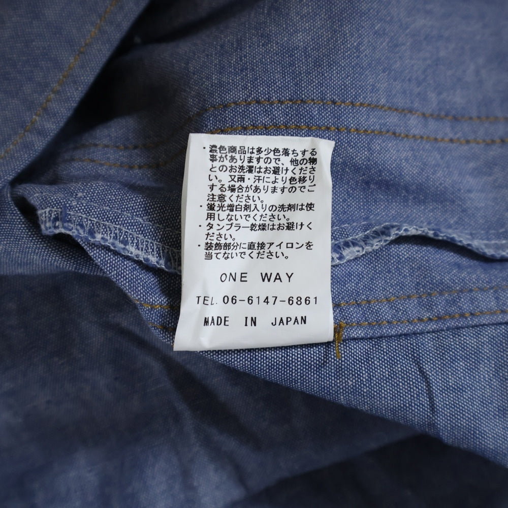 CHANGES(チェンジズ) Remake Anorak Shirt Parka リメイクアノラックシャツパーカー ハーフボタンフーデット長袖シャツ ブルー