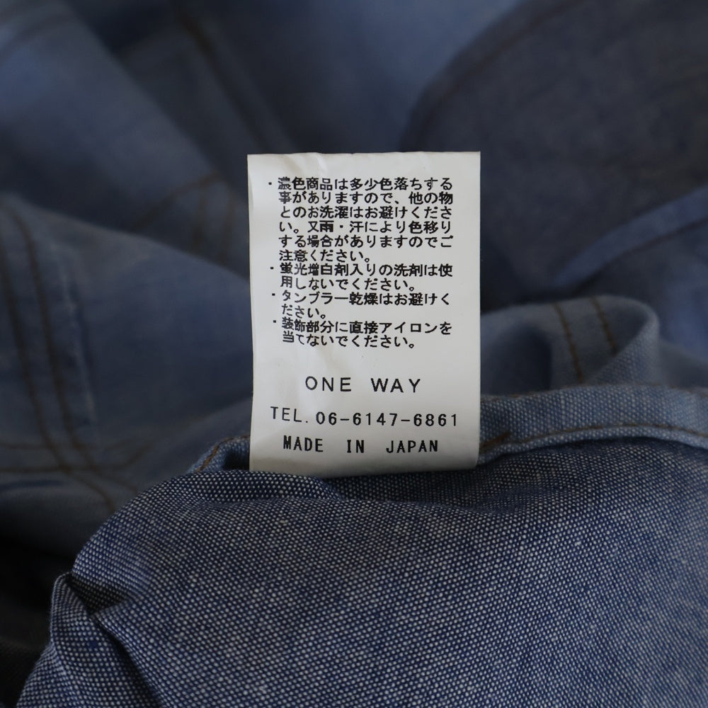 CHANGES(チェンジズ) Remake Anorak Shirt Parka リメイクアノラックシャツパーカー ハーフボタンフーデット長袖シャツ ブルー