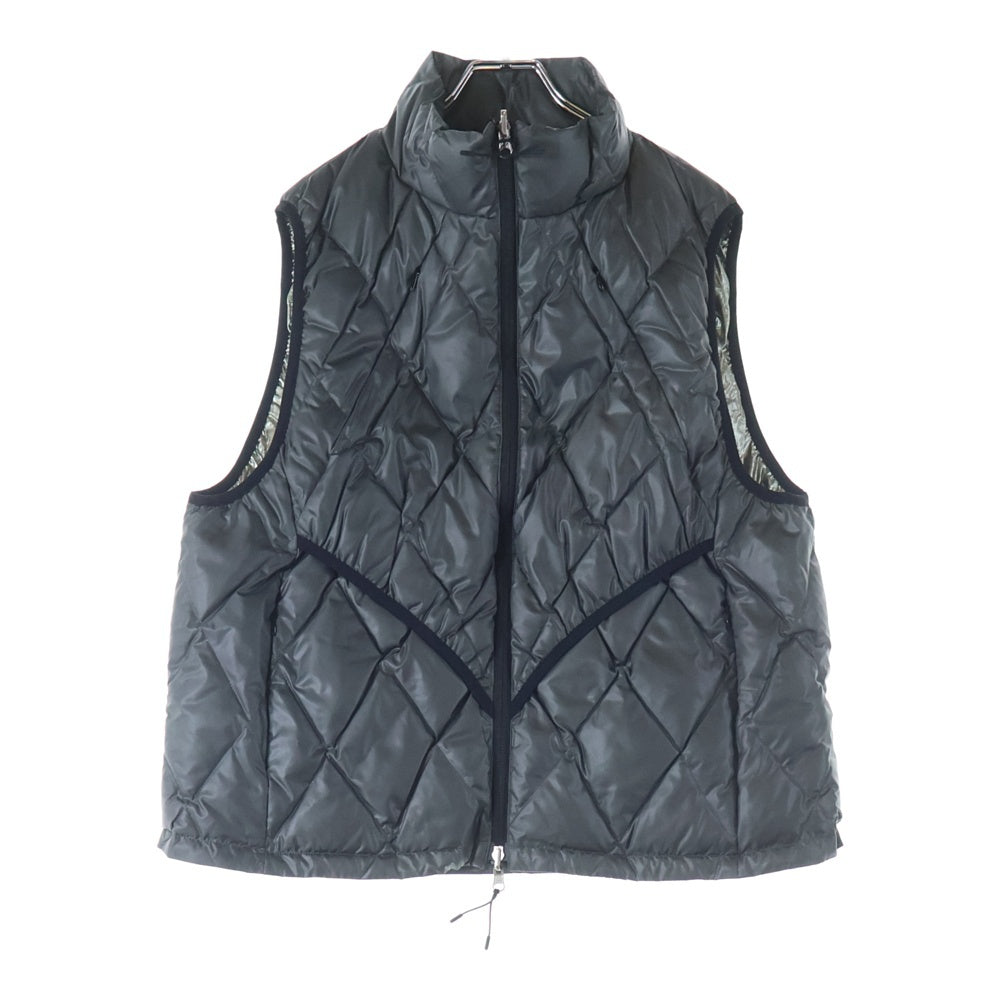 NO BRAND(ノーブランド) FEAT フィート ROSE Down Vest ローズダウンベスト ジップアップナイロンダウンベスト グレー