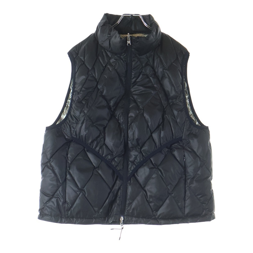 NO BRAND(ノーブランド) FEAT フィート ROSE Down Vest ローズダウンベスト ジップアップナイロンダウンベスト ブラック