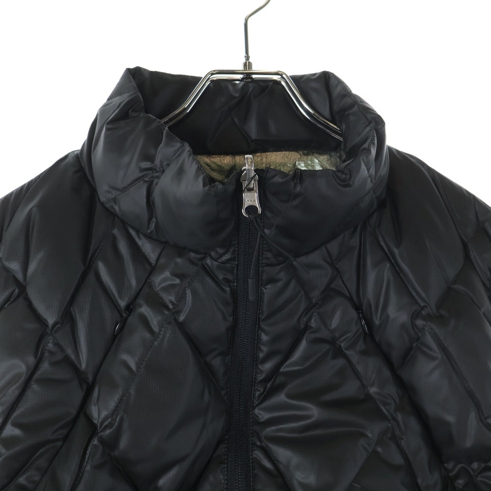 NO BRAND(ノーブランド) FEAT フィート ROSE Down Vest ローズダウンベスト ジップアップナイロンダウンベスト ブラック