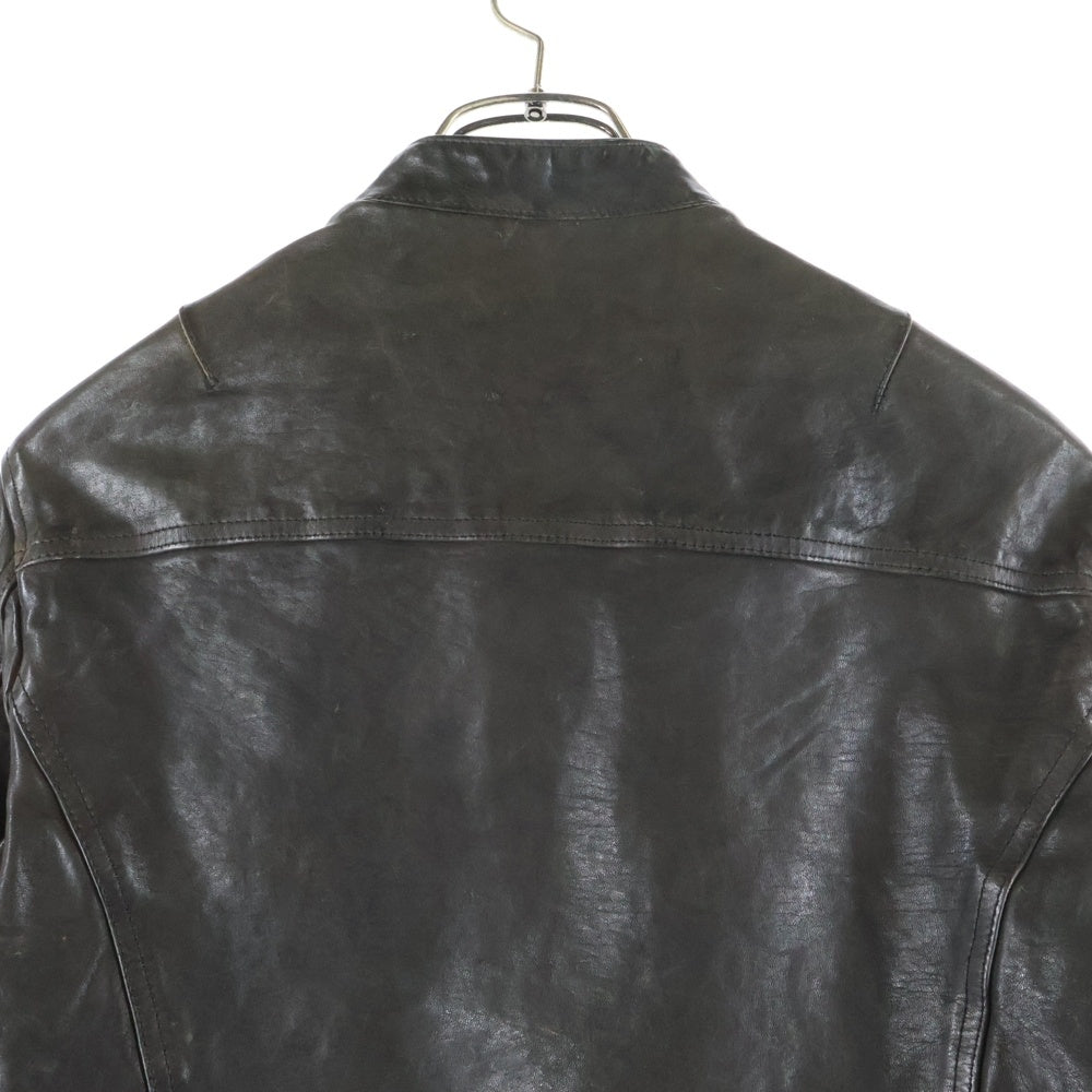 ISAMU KATAYAMA BACKLASH(イサムカタヤマバックラッシュ) ホースレザー ジップアップシングルレザージャケット ブラック