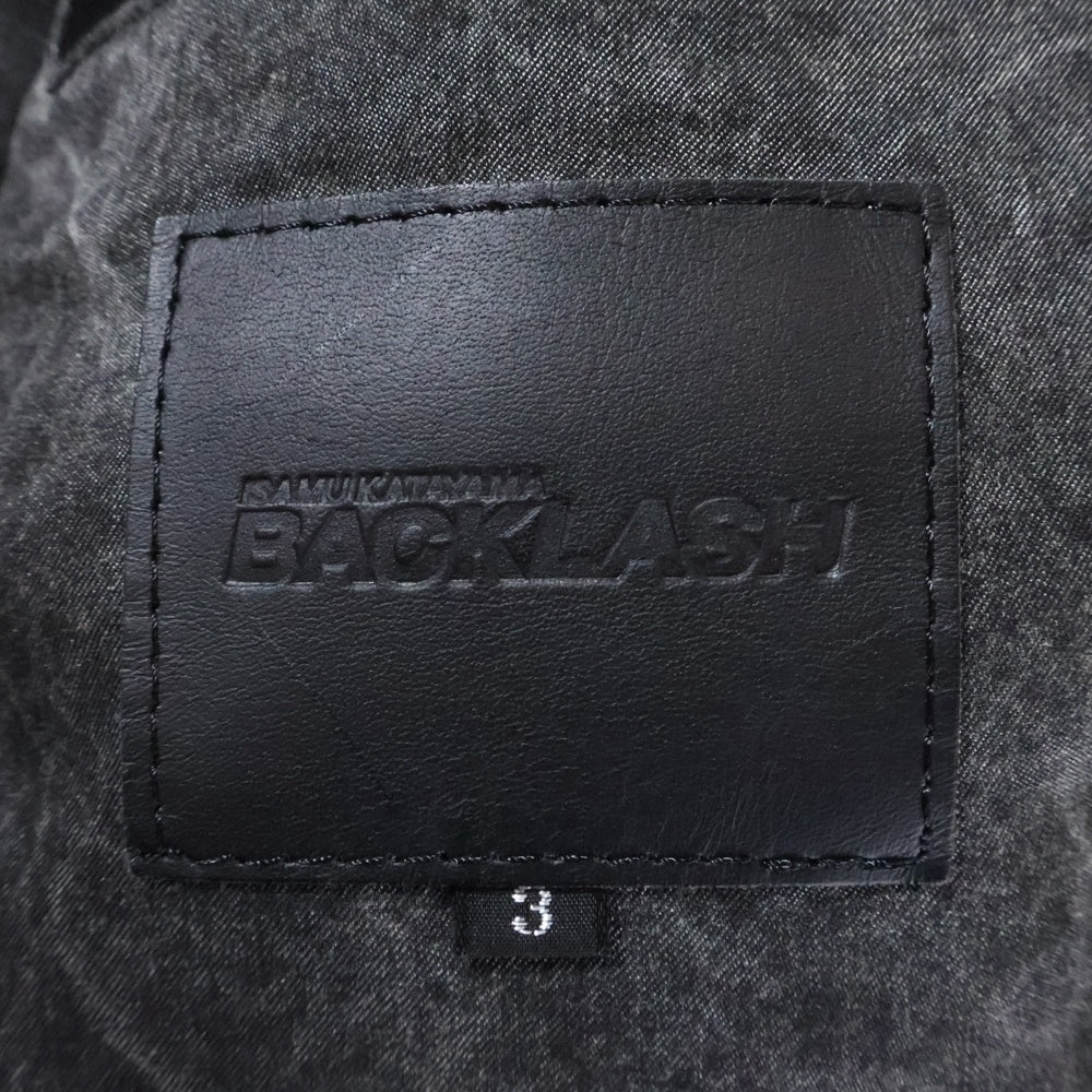 ISAMU KATAYAMA BACKLASH(イサムカタヤマバックラッシュ) カウレザー ジップアップ ジャケット ブルゾン ブラック
