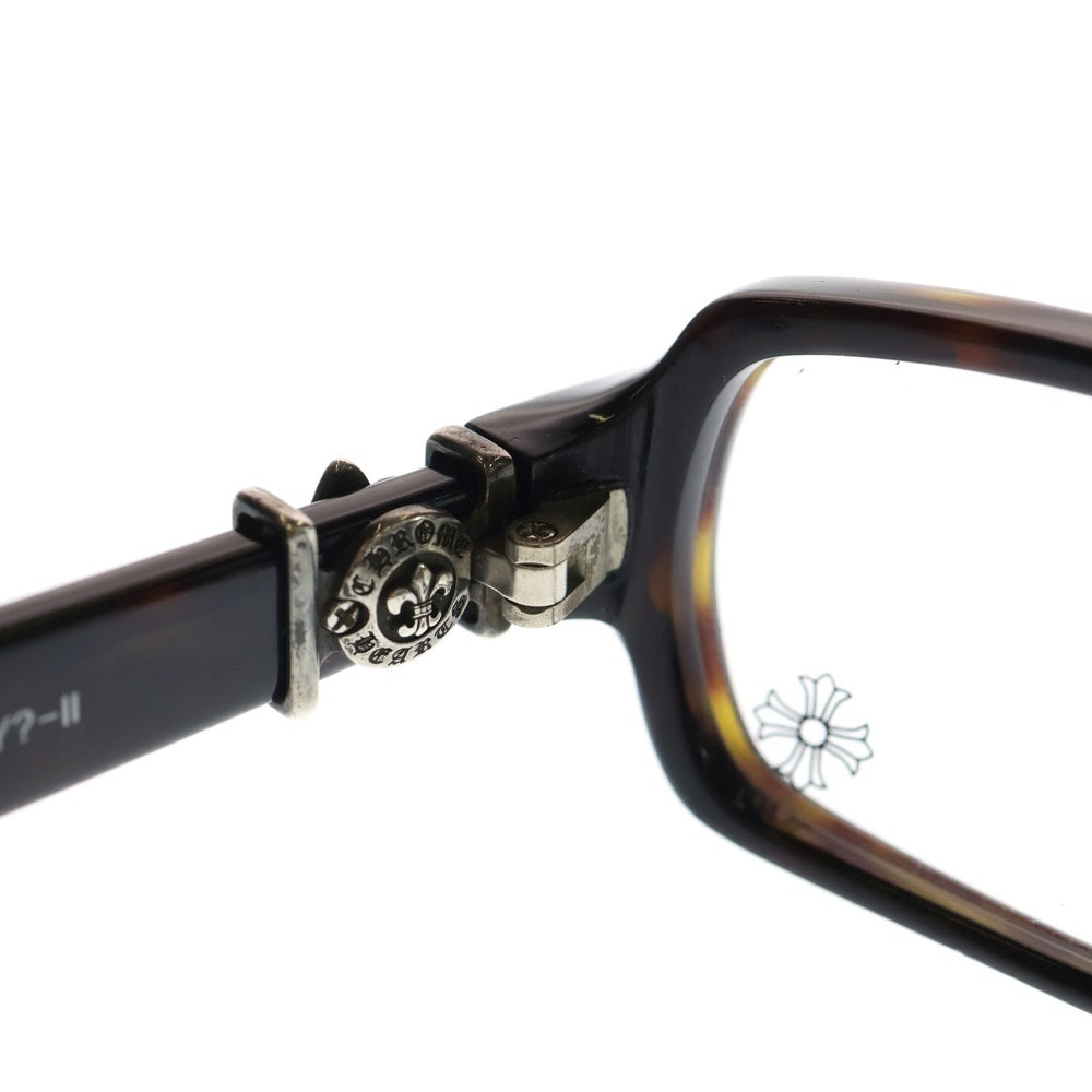 CHROME HEARTS(クロムハーツ) GITTIN ANY?-II BSフレアテンプル スクエアフレームサングラス アイウェア 眼鏡 ブラウン/クリア