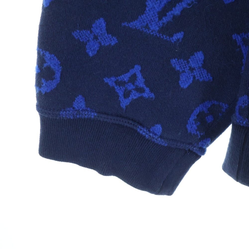 LOUIS VUITTON(ルイヴィトン) 19AW Full Monogram Jacquard Crewneck Knit Sweater フルモノグラムジャカードクルーネックニットセーター RM192M NPN HHY14W ブルー