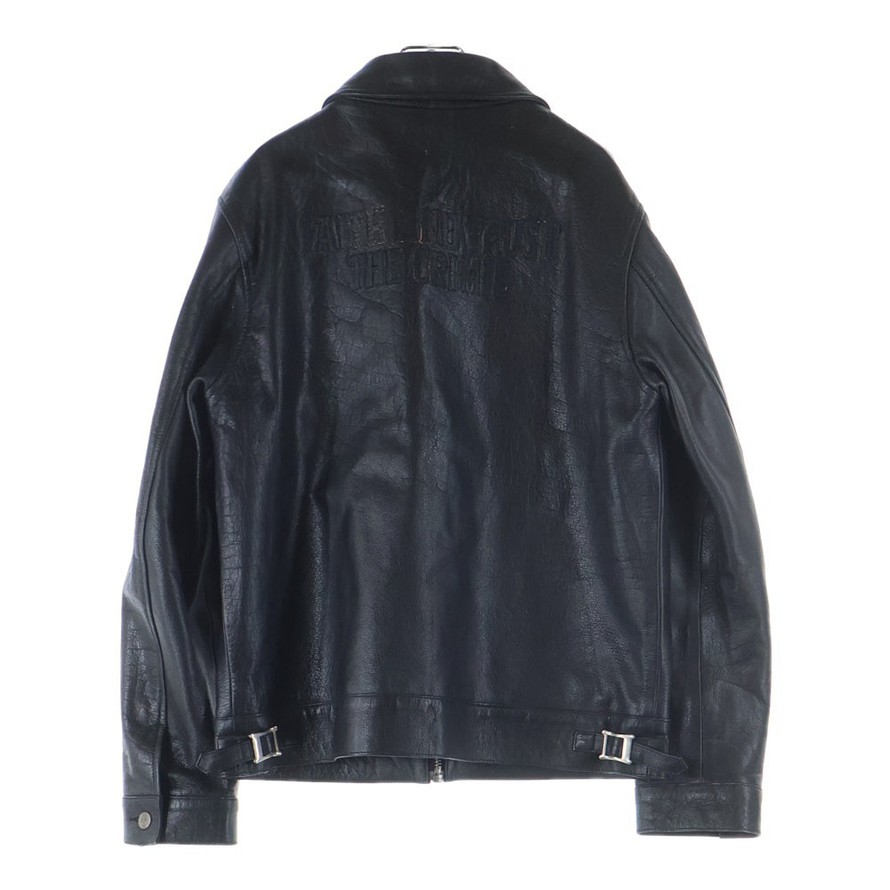 THE CRIMIE(ザ クライミー) バッファローレザー ジップアップ シングルライダースジャケット ブラック