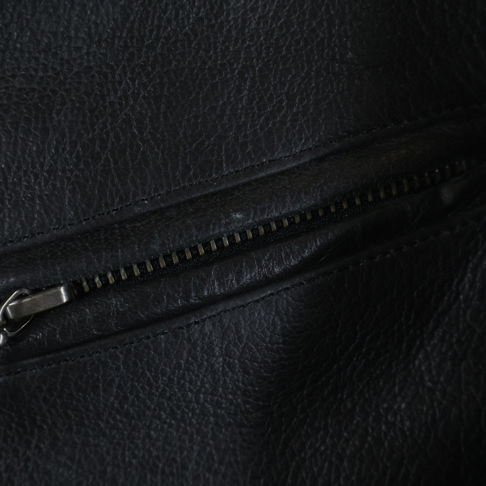 THE CRIMIE(ザ クライミー) バッファローレザー ジップアップ シングルライダースジャケット ブラック
