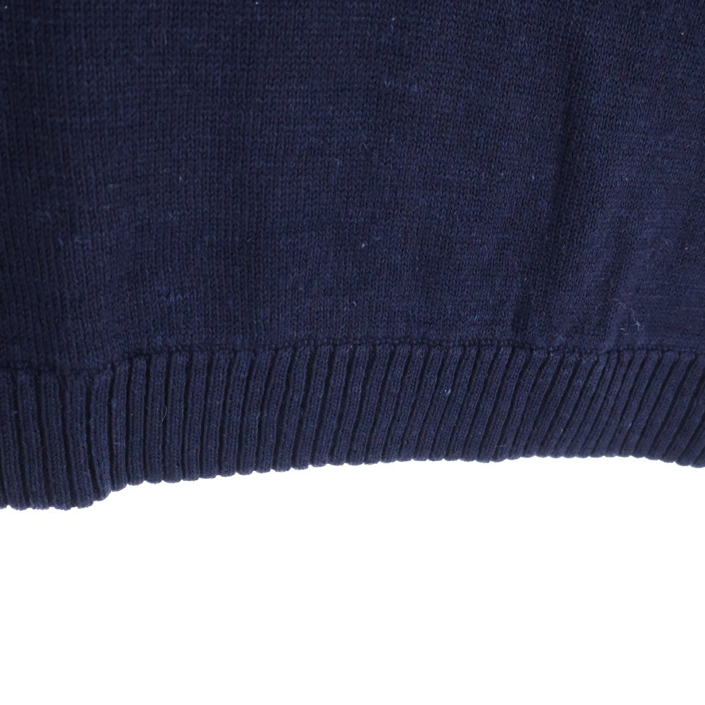 Yohji Yamamoto POUR HOMME(ヨウジヤマモト プールオム) Henley Neck Knit Sweater ヘンリーネックニットセーター 長袖ウールニットセーター ネイビー