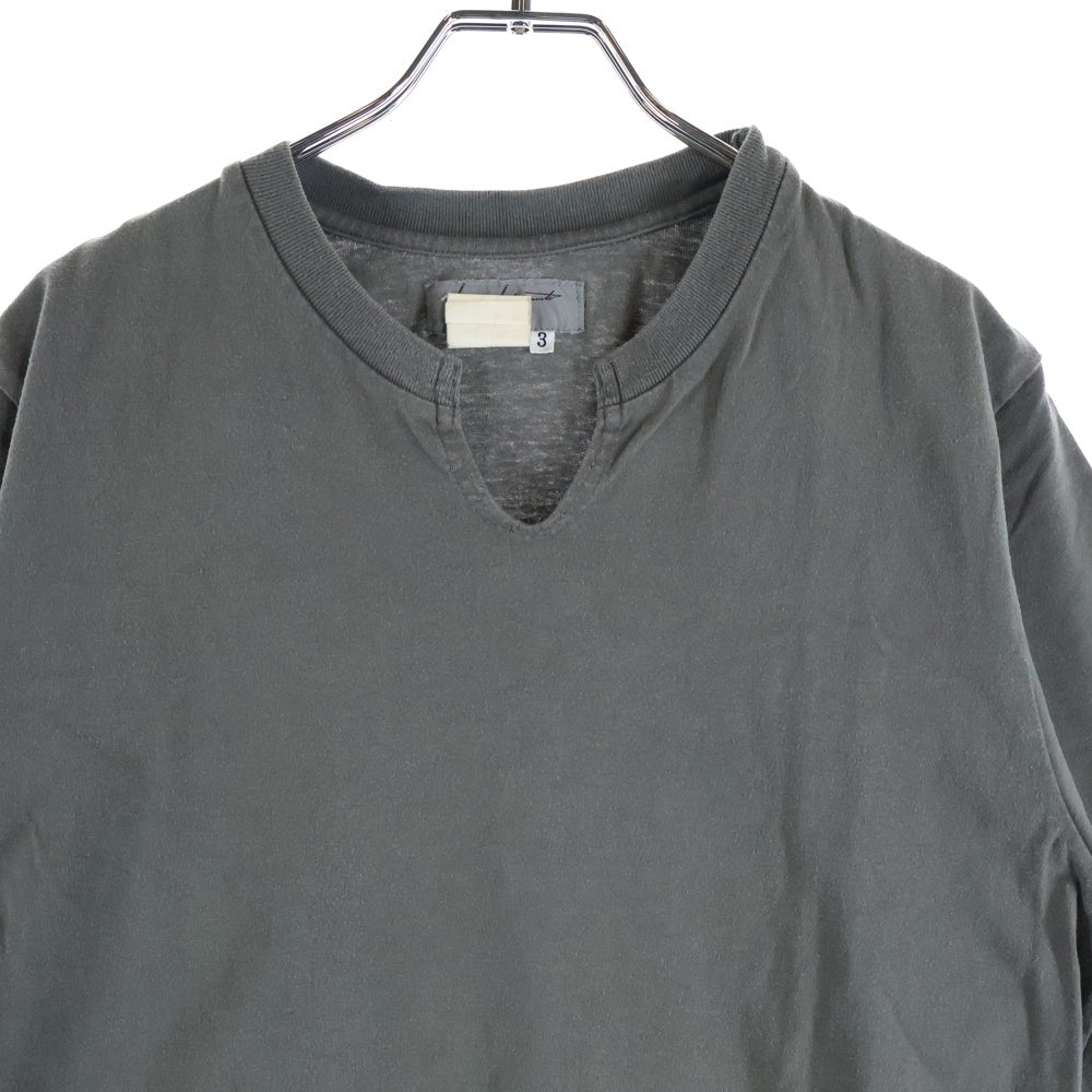 Yohji Yamamoto POUR HOMME(ヨウジヤマモト プールオム) Keyhole Neck T-Shirt キーネックTシャツ キーネック半袖カットソー グレー