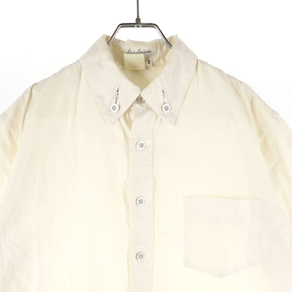 Yohji Yamamoto POUR HOMME(ヨウジヤマモト プールオム) Zip Detail Collar Short Sleeve Shirt ジップディテールカラーショートスリーブシャツ 襟ジップ半袖開襟シャツ ホワイト