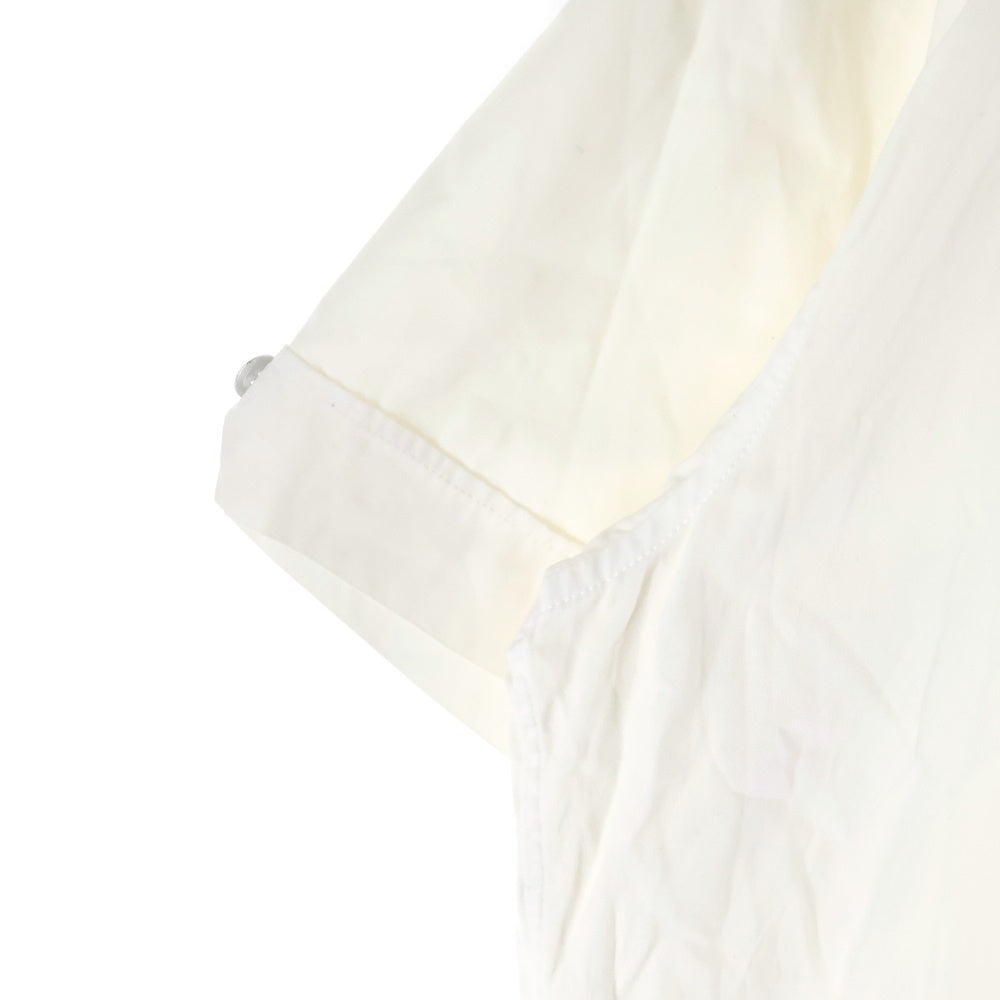Yohji Yamamoto POUR HOMME(ヨウジヤマモト プールオム) Zip Detail Collar Short Sleeve Shirt ジップディテールカラーショートスリーブシャツ 襟ジップ半袖開襟シャツ ホワイト