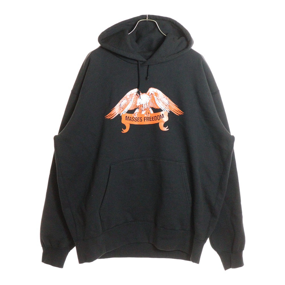 MASSES(マシス) 24AW SWEAT HOODED FREEDOM WASH フリーダムウォッシュ プルオーバーパーカー フーディー ブラック