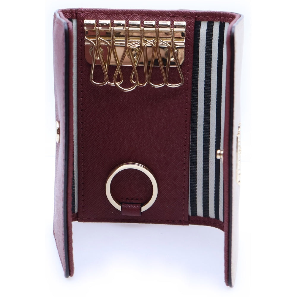 Kate Spade(ケイトスペード) 6連 キーケース キーホルダー ベージュ/レッド レディース