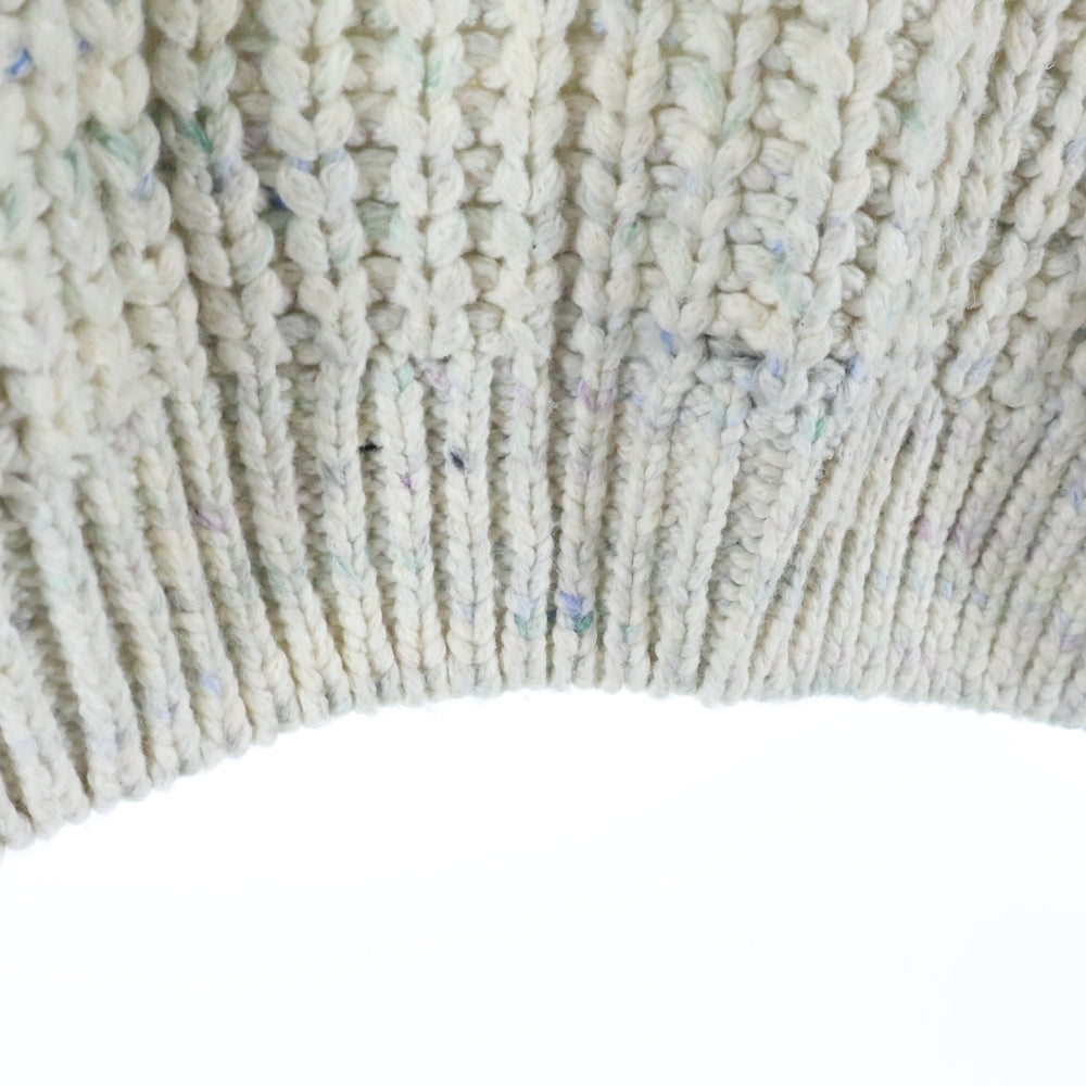 KITH(キス) Lyon Sweater リヨンセーター クルーネックスリブ編みニットセーター ホワイト